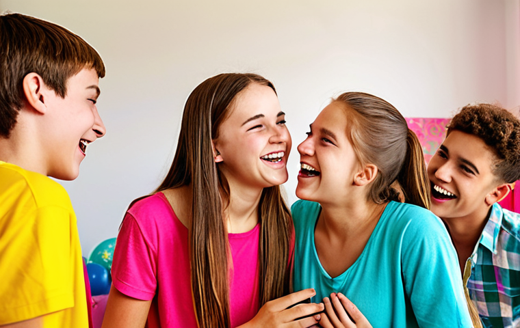 **Prompt:** Happy teenagers in a positive environment, celebrating achievements, with supportive family and friends. Focus on bright colors and encouraging interactions.