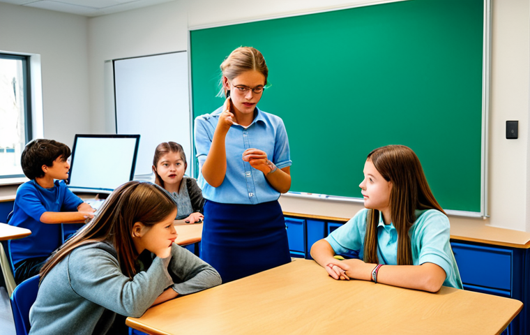 청소년지도사와 청소년 문제 해결 프로젝트 - **Prompt:** A counselor in a modest office setting, fully clothed, actively listening to a young per...