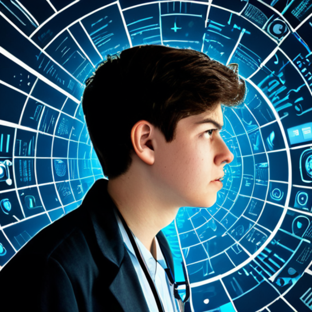 청소년지도사와 청소년의 직업 탐색 사례 - **Image Prompt 1: The Overwhelmed Crossroads**
    *   **Subject**: A young person (late teens to ea...