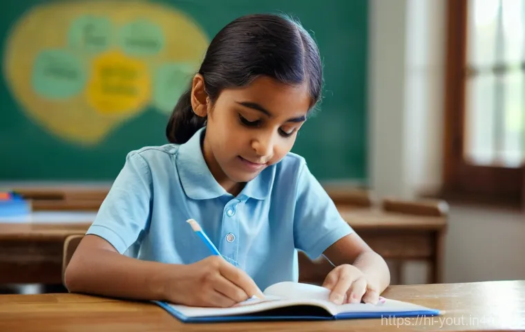 청소년지도사와 청소년의 학습 장애 극복 사례 - **Prompt 1: Patient Guidance in Learning**
    "A candid, warm portrait of a primary school-aged chi...