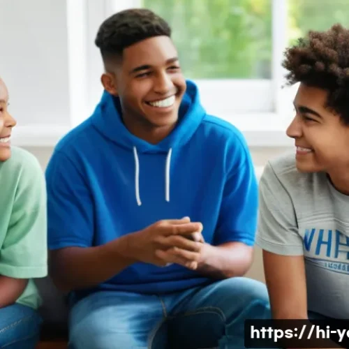 청소년지도사와 청소년 상담 사례 기록 - **Prompt 1: Understanding and Emotional Connection**
    "A heartwarming scene depicting a diverse g...