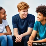 청소년지도사로서의 현장 적응 노하우 - **Prompt 1: Building Trust Through Active Listening**
    "A vibrant, candid shot featuring a divers...