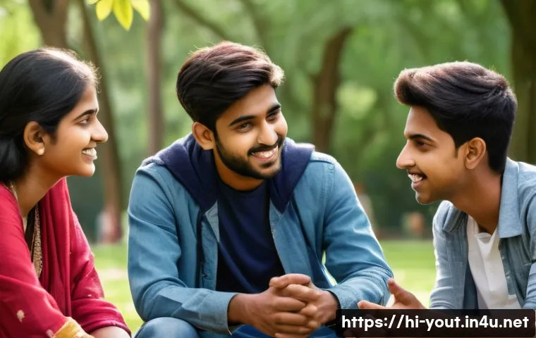 청소년지도사와 관련된 주요 이론들 - A vibrant scene of a diverse group of Indian youth, dressed in modest casual clothes, engaging in a ...