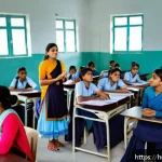 청소년지도사와 청소년 법률 상담 사례 - A diverse group of Indian teenagers in a classroom setting, attentively participating in a legal rig...