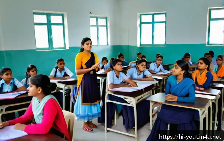 청소년지도사와 청소년 법률 상담 사례 - A diverse group of Indian teenagers in a classroom setting, attentively participating in a legal rig...